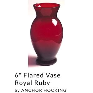 1930s "Royal Ruby" 6 3/8" Vase by Anchor Hocking Made in 🇺🇸